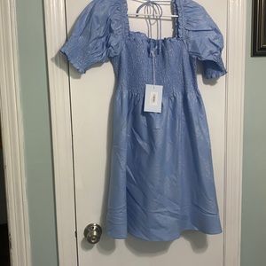 NWT Hill House Blue Glitter Check Athena Nap Dress